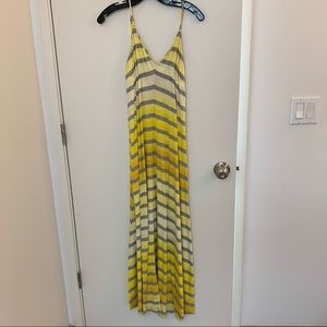 Yellow and gray striped maxi